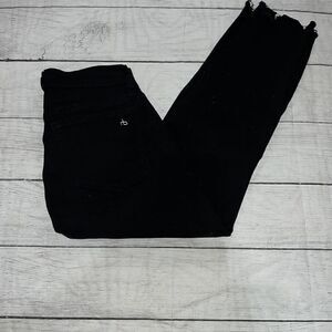 Rag & Bone Dre Low-Rise Slim Boyfriend Dark Denim Jeans Black sz 24 Raw Hem